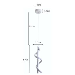 Lampa spiralna LED wisząca sufitowa AT49-1SL-White