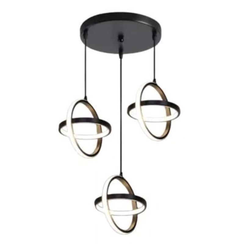 Lampa geometryczna LED klosz wisząca sufitowa AT52-3SL-Black