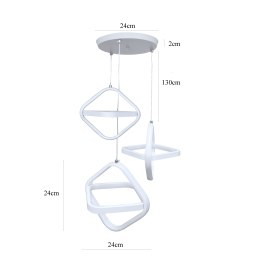 Lampa geometryczna LED klosz wisząca sufitowa AT53-3SL-White