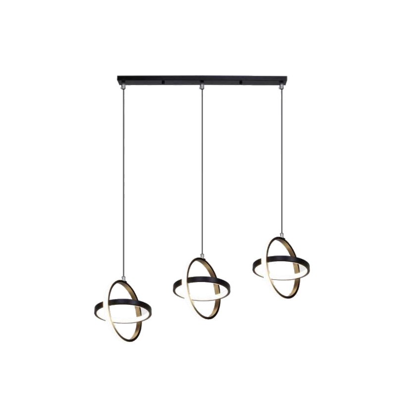 Lampa geometryczna LED klosz wisząca sufitowa AT54-3SL-Black