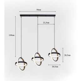 Lampa geometryczna LED klosz wisząca sufitowa AT54-3SL-Black