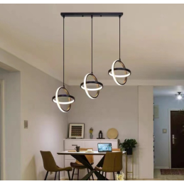 Lampa geometryczna LED klosz wisząca sufitowa AT54-3SL-Black