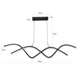 Lampa nowoczesna LED wisząca sufitowa AT55-1DSL-Black