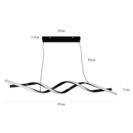 Lampa nowoczesna LED wisząca sufitowa AT58-1DSL-Black