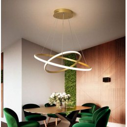 Lampa nowoczesna LED wisząca sufitowa pierścienie AT59-2KSL-Gold