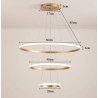 Lampa nowoczesna LED wisząca sufitowa pierścienie AT60-3KSL-Gold