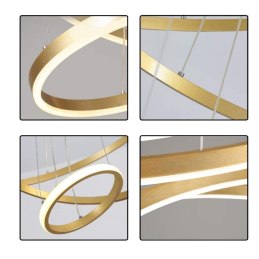 Lampa nowoczesna LED wisząca sufitowa pierścienie AT60-3KSL-Gold