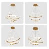Lampa nowoczesna LED wisząca sufitowa pierścienie AT60-3KSL-Gold