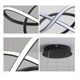 Lampa nowoczesna LED wisząca sufitowa pierścienie AT61-ESL-Black