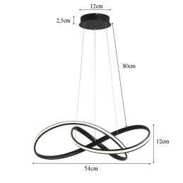 Lampa nowoczesna LED wisząca sufitowa pierścienie AT61-ESL-Black