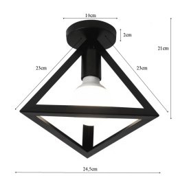 Plafon lampa sufitowa loft trójkątna metalowa AT63-1SZ-Black