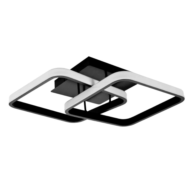 Plafon LED AT65-2SL Black - nowoczesna kwadratowa lampa