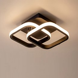 Plafon LED AT65-2SL Black - nowoczesna kwadratowa lampa