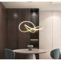 Lampa nowoczesna LED wisząca sufitowa pierścienie AT74-ESL-Gold