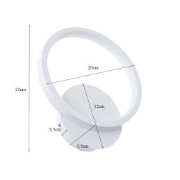 Kinkiet lampa wisząca LED okrąg metalowa AT75-1KL-White