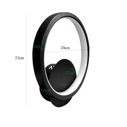 Kinkiet lampa wisząca LED okrąg metalowa AT76-1KL-Black