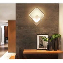 Kinkiet lampa wisząca LED kwadrat metalowa AT77-1KL-White