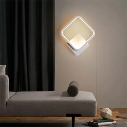 Kinkiet lampa wisząca LED kwadrat metalowa AT77-1KL-White