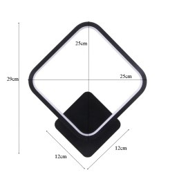 Kinkiet lampa wisząca LED kwadrat metalowa AT78-1KL-Black