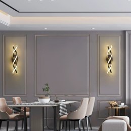 Kinkiet lampa wisząca LED spirala metalowa AT80-2KL-Black