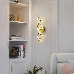 Kinkiet lampa wisząca LED spirala metalowa AT80-2KL-Gold