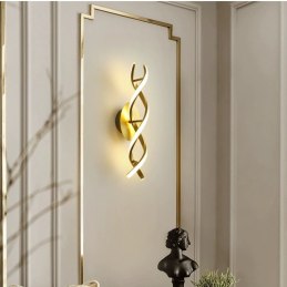 Kinkiet lampa wisząca LED spirala metalowa AT80-2KL-Gold