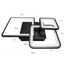 Plafon lampa LED sufitowa kwadrat metalowa AT88-3SL-Black