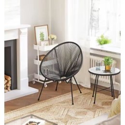 Zestaw mebli Acapulco 2 krzesła i stolik czarny