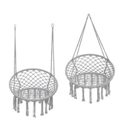 Krzesło Belgijskie fotel wiszący Magia Wypoczynku w Stylu Boho  B-3101C SZARY