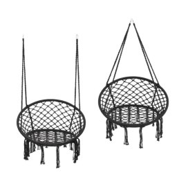 Krzesło Belgijskie B-3101C czarny – fotel wiszący Boho