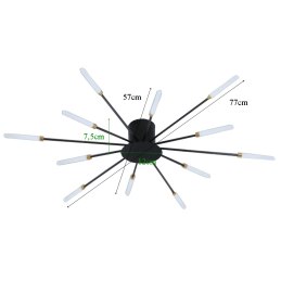 Plafon LED AT87-12SL czarny ze złotem 77 cm
