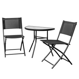 Zestaw balkonowy CT191 2+1 – stolik półokrągły i 2 składane krzesła