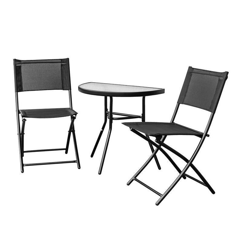 Zestaw balkonowy CT191 2+1 – stolik półokrągły i 2 składane krzesła