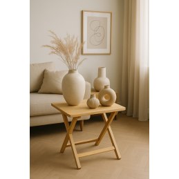 Składany stolik drewniany na laptopa i przekąski – idealny na balkon i do ogrodu