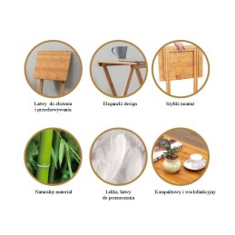 Składany stolik drewniany na laptopa i przekąski – idealny na balkon i do ogrodu