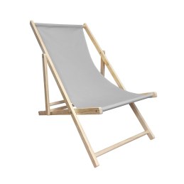 Wakacyjna Strefa Komfortu – 2 Leżaki z Drewnianym Stolikiem składanym Szary