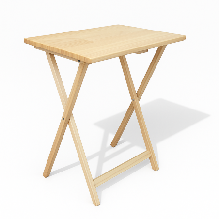 Składany stolik drewniany na laptopa i przekąski – idealny na balkon i do ogrodu