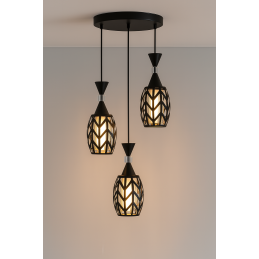 Lampa sufitowa metalowa loft klosz wisząca AT12-3SZ-Black