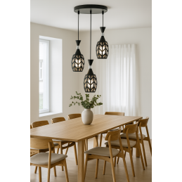 Lampa sufitowa metalowa loft klosz wisząca AT12-3SZ-Black