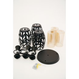 Lampa sufitowa metalowa loft klosz wisząca AT12-3SZ-Black