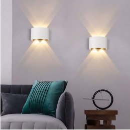 Kinkiet lampa wisząca LED elewacyjny metalowa AT85-2KL-White