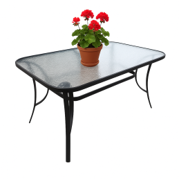 Stół stolik prostokątny T25 120x80 szklany metal na balkon