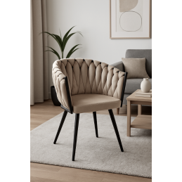 Krzesło ROSA plecione noga czarna MG06