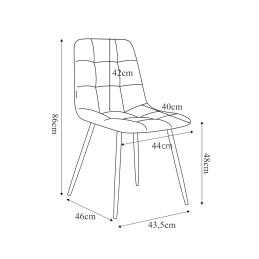 Krzesło FOX z przeszyciem noga czarna MG06