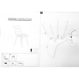 Krzesło FOX z przeszyciem noga czarna MG06
