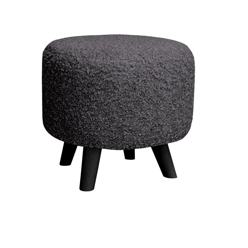 Pufa ALA tapicerowana tkanina noga drewniana