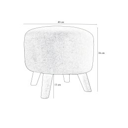 Pufa ALA tapicerowana tkanina noga drewniana