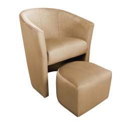 Fotel CLUB z podnóżkiem tkanina Welur