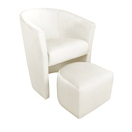 Fotel CLUB z podnóżkiem tkanina Welur