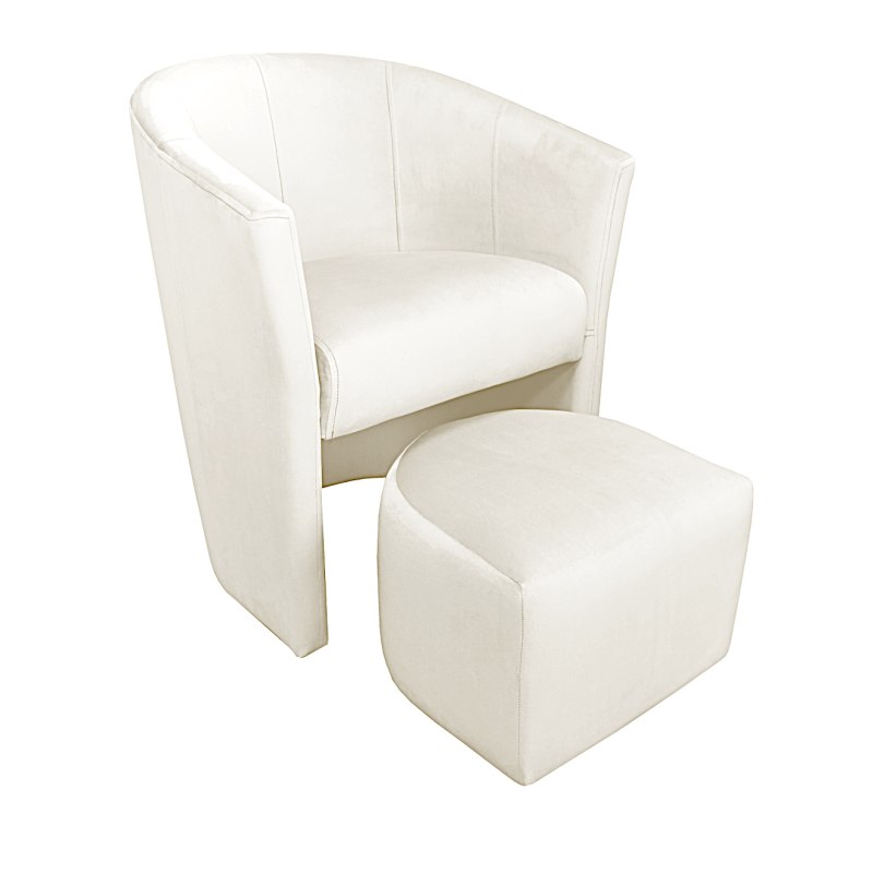 Fotel CLUB z podnóżkiem tkanina Welur